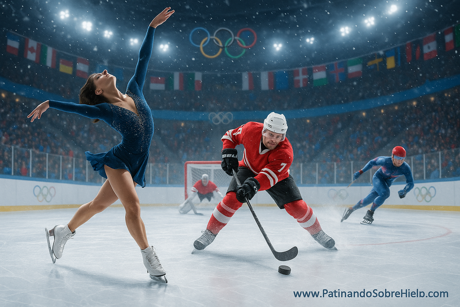 Collage de disciplinas en los juegos olimpicos de invierno